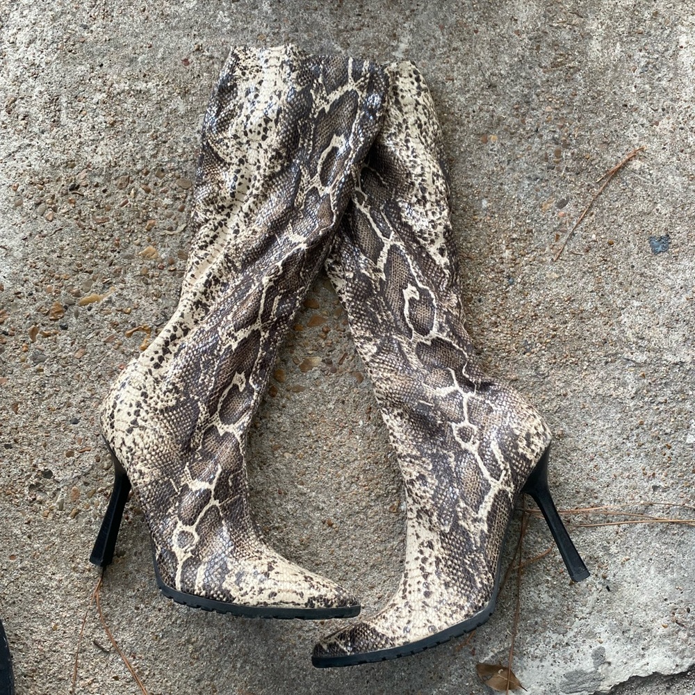 Steve Madden Snake Print Heeled Boots